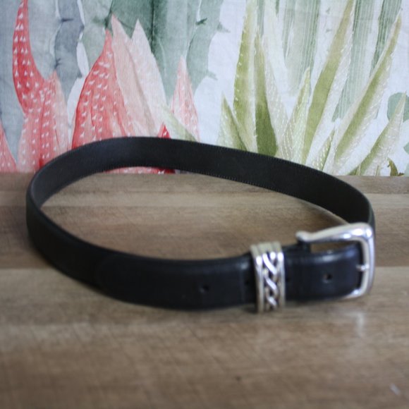 Vtg. Lands End Leather Belt with Silver Buckle 🌵36 - Picture 9 of 9